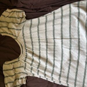 American Eagle Outfitters Cream and Green Knit Top